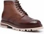 Santoni Polacco brogue ankle boots Brown - Thumbnail 2