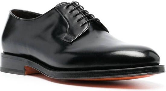 Santoni polished-leather Derby shoes Black