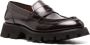Santoni ridged-sole leather penny loafers Brown - Thumbnail 2