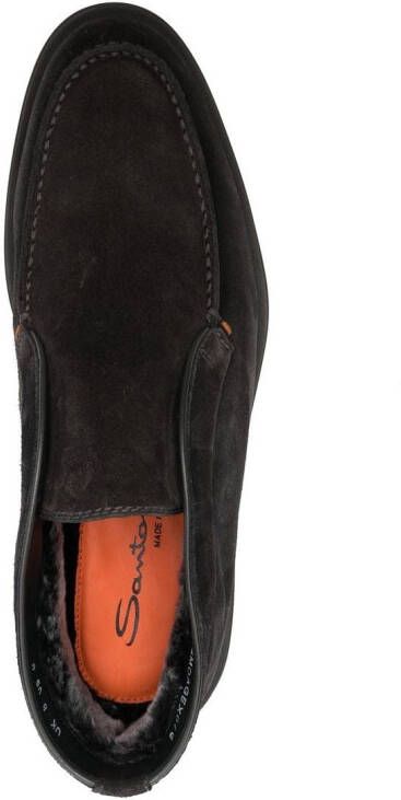 Santoni round toe ankle boots Brown
