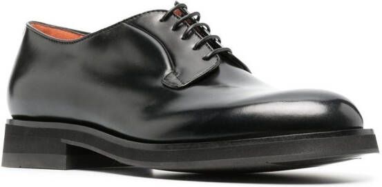 Santoni round-toe lace-up Derby shoes Black