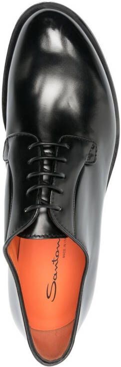 Santoni round-toe lace-up Derby shoes Black