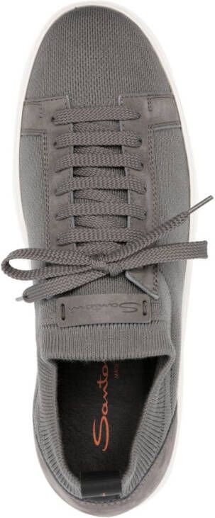 Santoni round-toe lace-up sneakers Green
