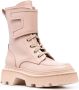 Santoni round-toe leather boots Pink - Thumbnail 2