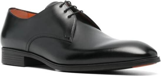 Santoni round-toe leather Oxford shoes Black
