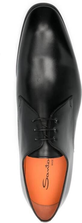 Santoni round-toe leather Oxford shoes Black