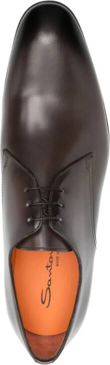 Santoni round-toe leather Oxford shoes Brown