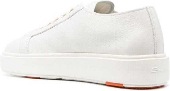 Santoni round-toe leather sneakers White