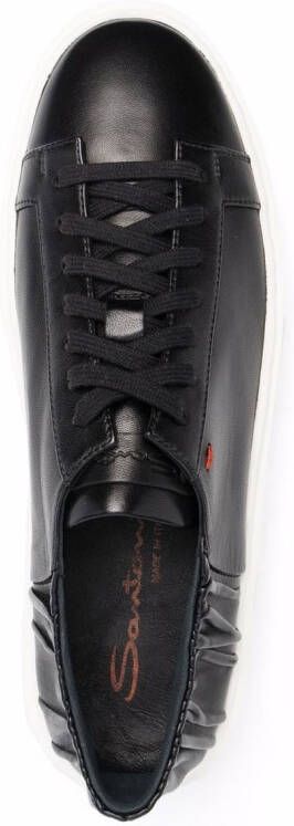 Santoni ruched detail low-top sneakers Black