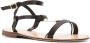 Santoni shell T-bar flat leather sandals Brown - Thumbnail 2