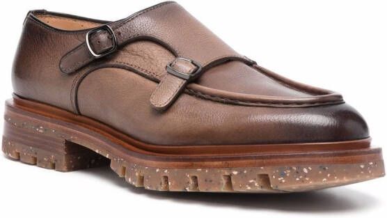 Santoni side buckle-detail shoes Brown