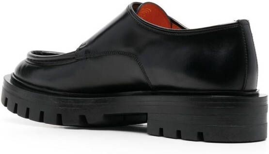 Santoni side buckle-fastening detail loafers Black