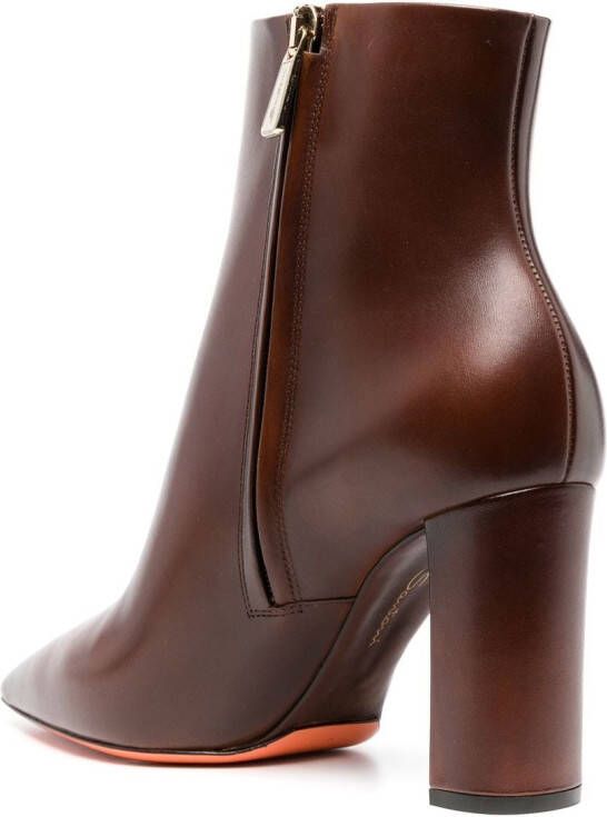 Santoni side-zip ankle-length boots Brown