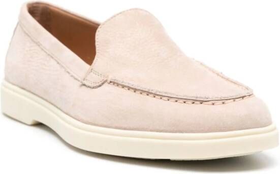 Santoni slip-on leather loafer Neutrals