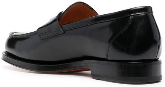 Santoni slip-on leather loafers Black