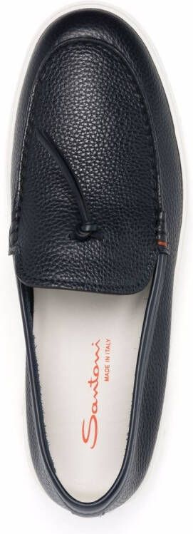 Santoni slip-on leather loafers Blue