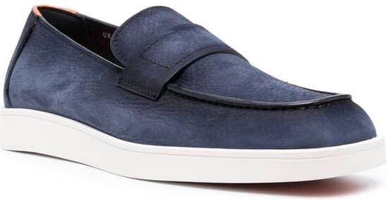 Santoni slip-on leather loafers Blue