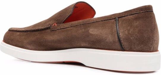 Santoni slip-on leather loafers Brown