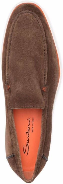 Santoni slip-on leather loafers Brown