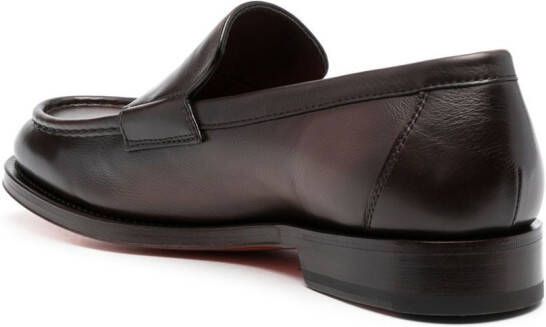 Santoni slip-on leather loafers Brown