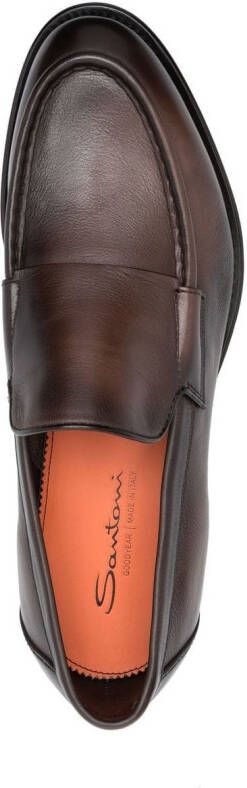 Santoni slip-on leather loafers Brown