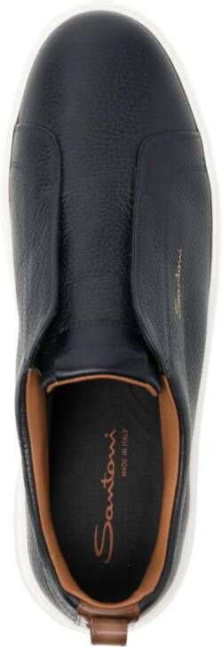 Santoni slip-on leather sneakers Blue