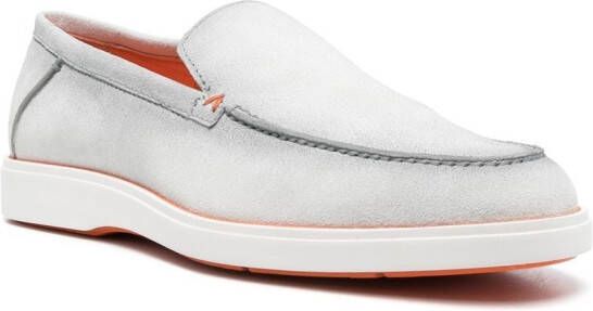 Santoni slip-on suede loafers Grey