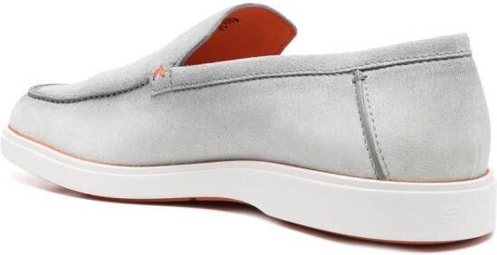 Santoni slip-on suede loafers Grey