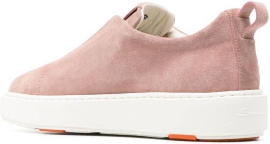 Santoni slip-on suede sneakers Pink