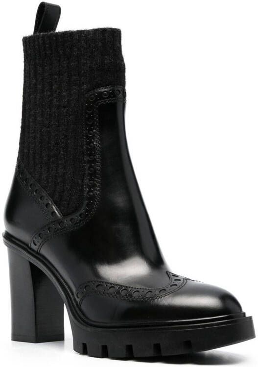 Santoni sock-style 85mm boots Black