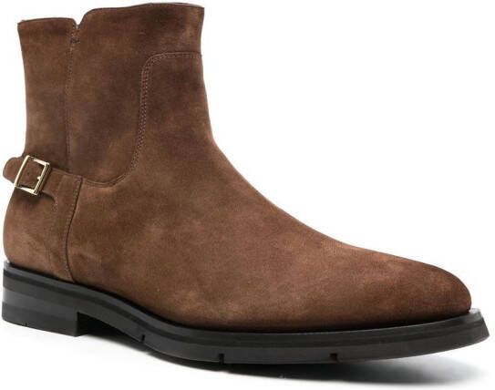 Santoni suede ankle boots Brown
