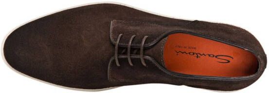 Santoni suede lace-up derby shoes Brown