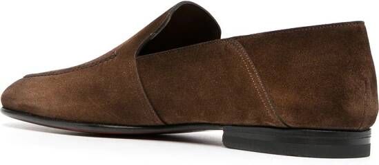Santoni suede leather loafers Brown