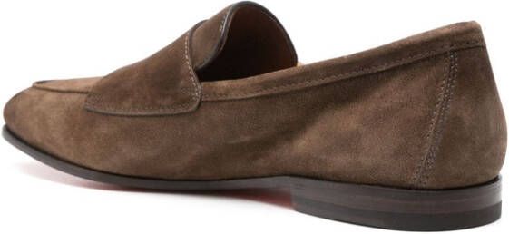 Santoni suede monk shoes Brown