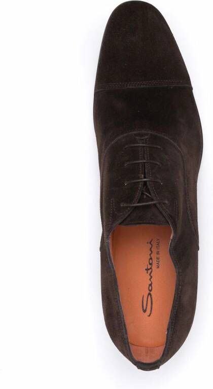 Santoni suede Oxford shoes Brown