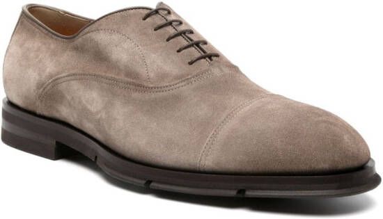 Santoni suede oxford shoes Grey