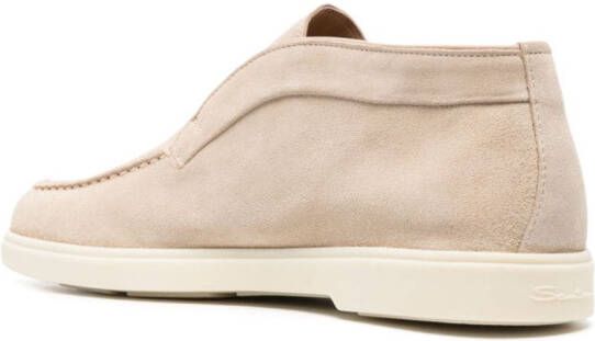 Santoni suede slip-on loafers Neutrals