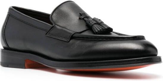 Santoni tassel-detail leather loafers Black