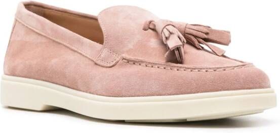 Santoni tassel-detail suede loafers Pink