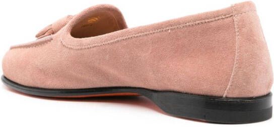 Santoni tassel-detail suede loafers Pink