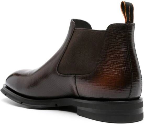 Santoni textured leather chelsea boots Brown