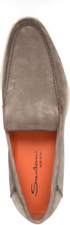 Santoni tonal-stitching leather loafers Grey