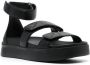 Santoni touch-strap leather sandals Black - Thumbnail 2