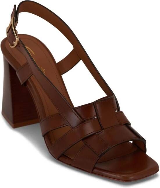 Santoni Venere 85mm leather sandals Brown