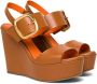 Santoni wedge leather sandals Brown - Thumbnail 2