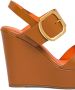 Santoni wedge leather sandals Brown - Thumbnail 5