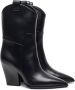 Santoni Western-style leather ankle boots Black - Thumbnail 2