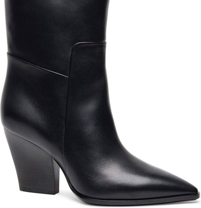 Santoni Western-style leather ankle boots Black