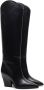 Santoni Western-style leather knee-high boots Black - Thumbnail 2
