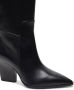 Santoni Western-style leather knee-high boots Black - Thumbnail 5